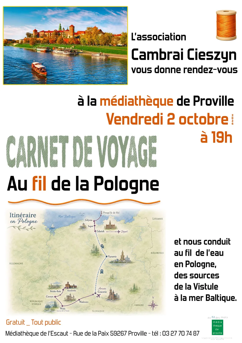 Carnet de voyage : Au fil de la Pologne à Proville — Événement