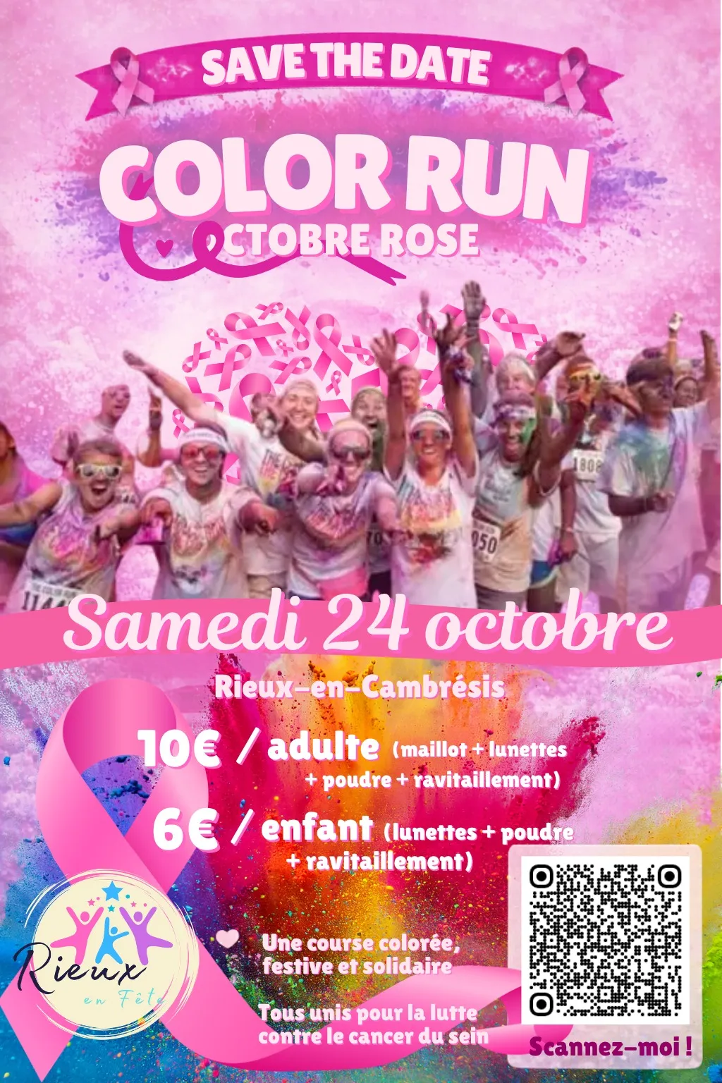 Color Run pour Octobre rose à Rieux-en-Cambrésis — Événement