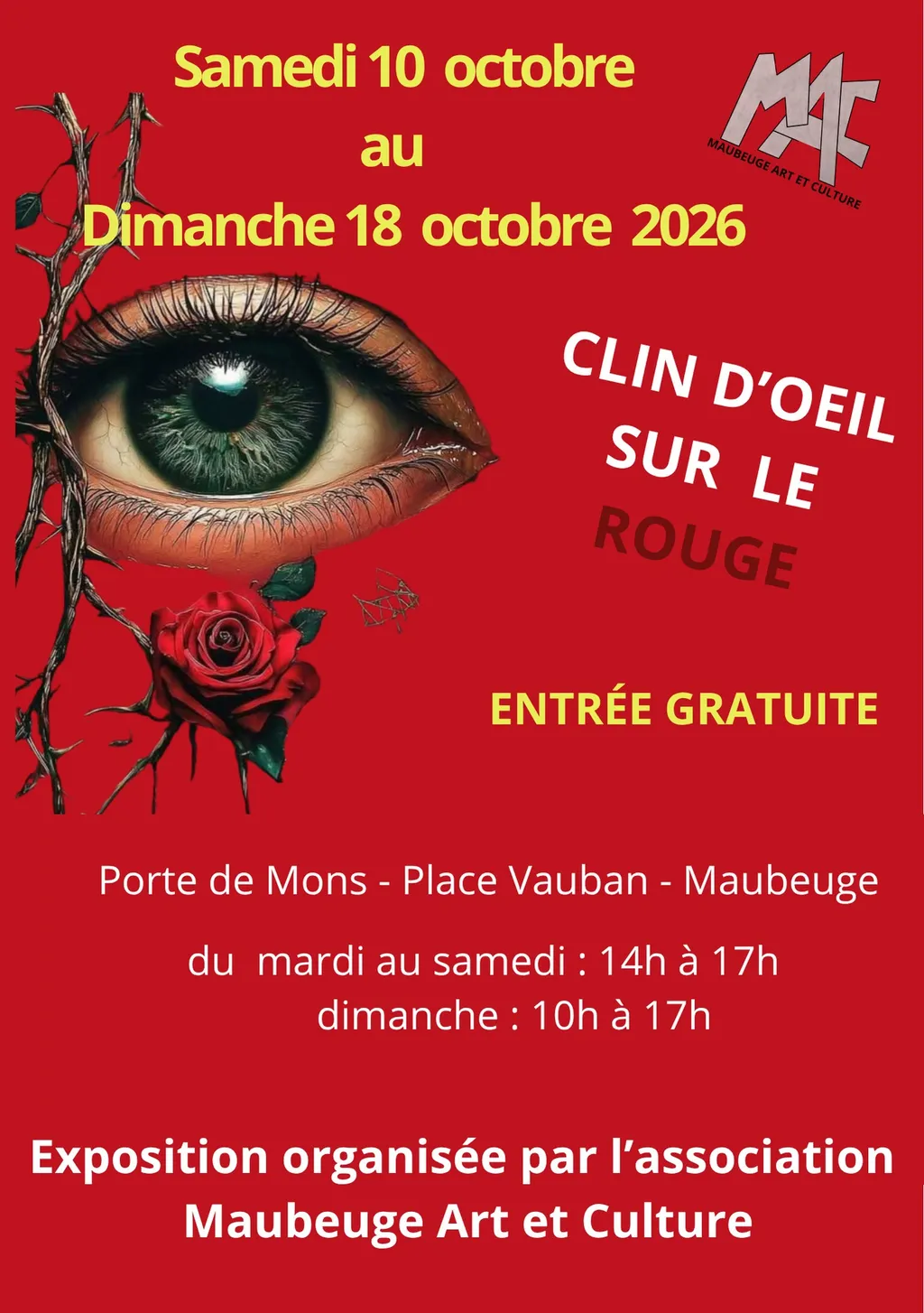 EXPO : Clin d'Œil sur le Rouge à Maubeuge — Événement