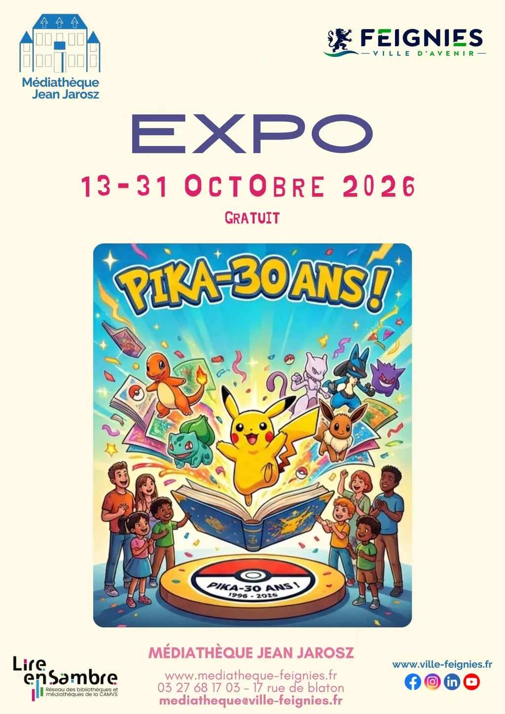 EXPO : Pika-30 ans ! à Feignies — Événement