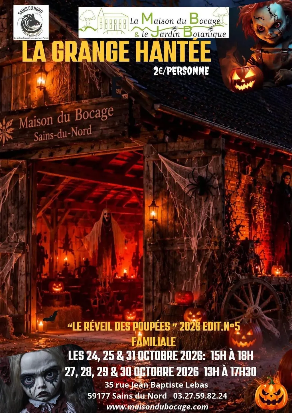 La grange hantée 2026 (Le réveil des poupées) à Sains-du-Nord — Événement