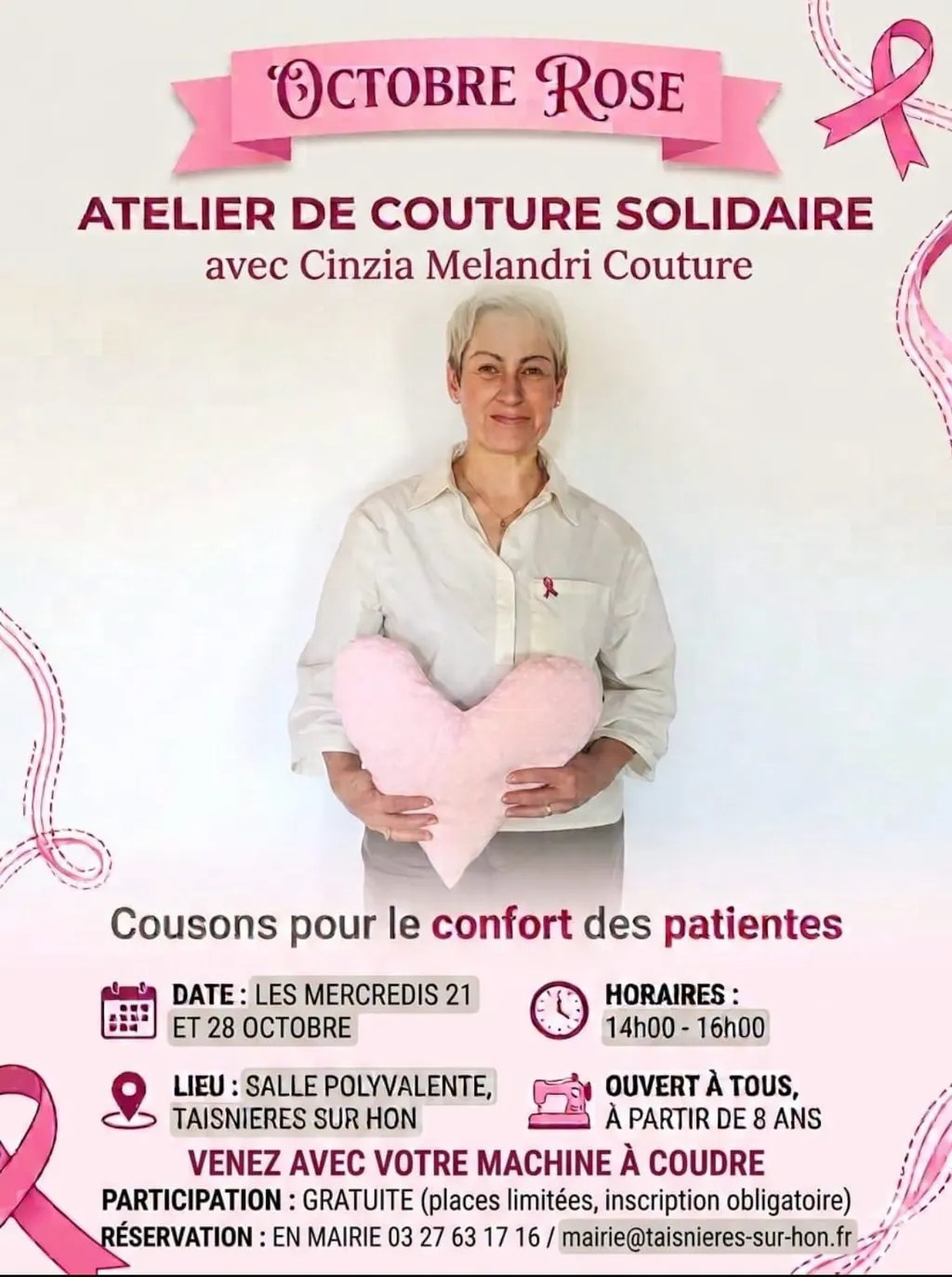 Octobre Rose: Cousons pour la solidarité à Taisnières-sur-Hon — Événement