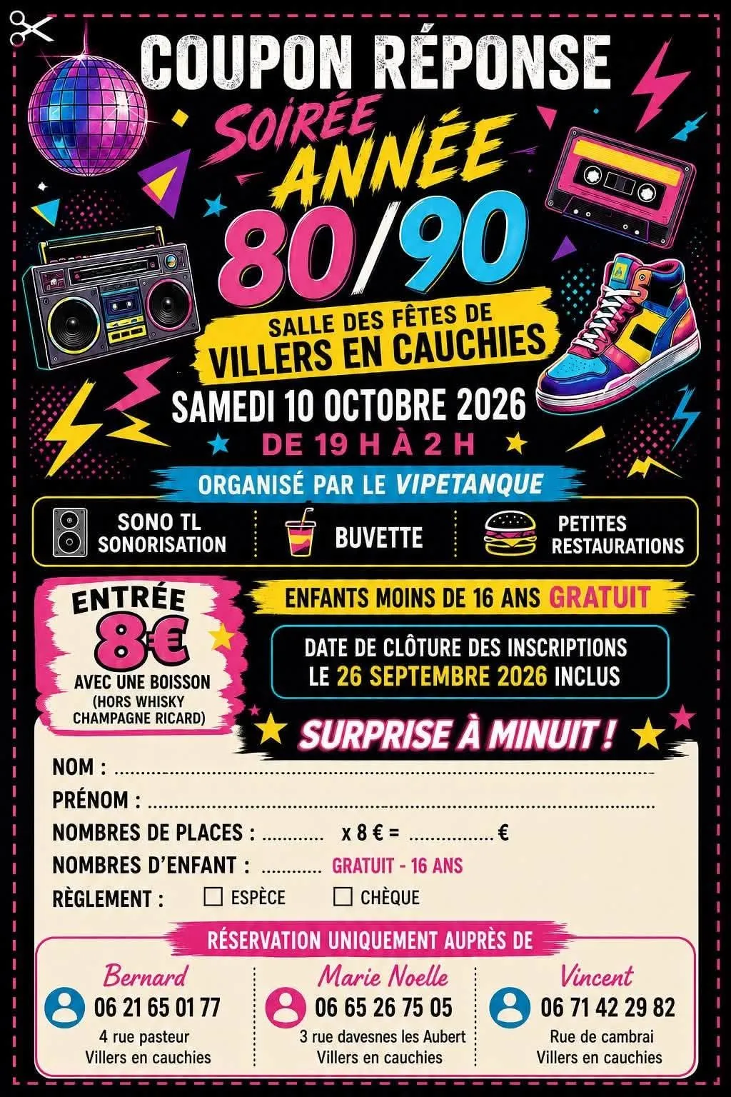 Soirée dansante années 80/90 à Villers-en-Cauchies — Événement