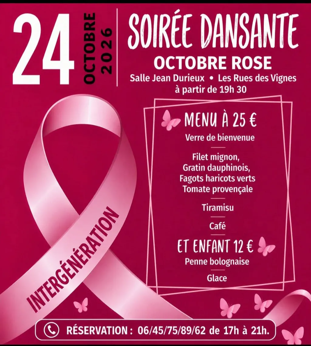 Soirée dansante pour Octobre Rose aux Rues-des-Vignes — Événement