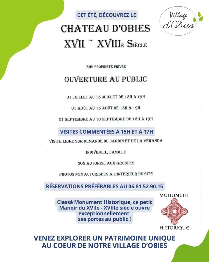 Visite commentée: Château d'Obies — Événement