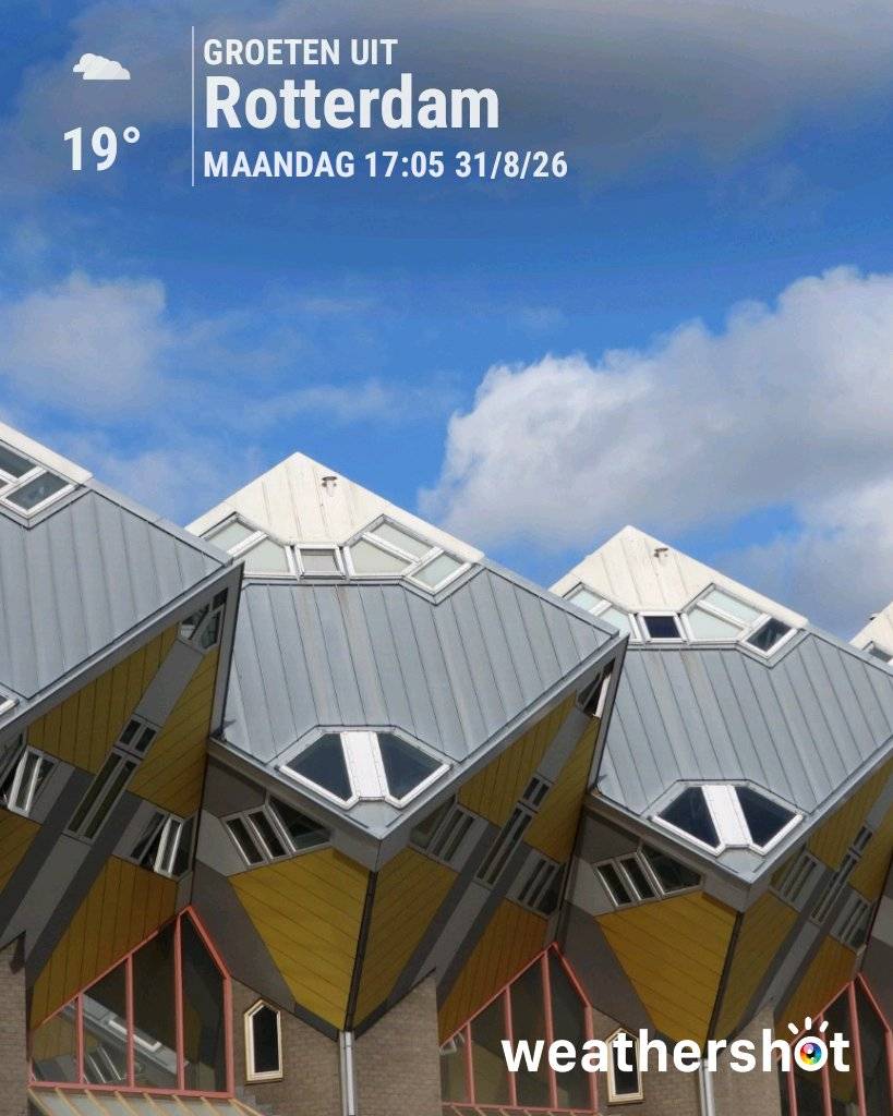 Cloudy weather in Rotterdam, 19°C — August 31, 2026 (community photo)