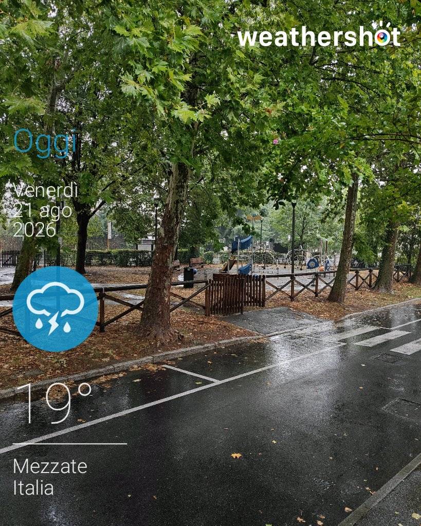 Weather in Mezzate, 19°C — August 21, 2026 (community photo)