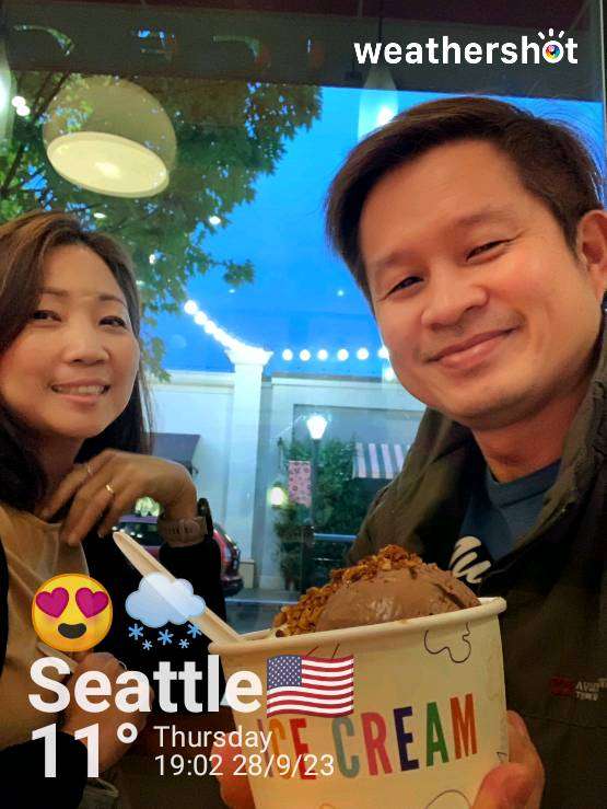 Cloudy night weather in Seattle, 63°F — September 28, 2023 (community photo)