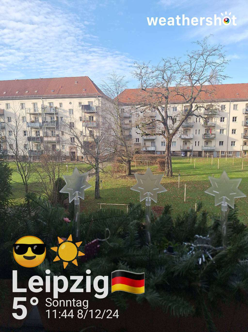 Clear weather in Leipzig, 5°C — December 8, 2024 (community photo)