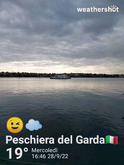 Cloudy weather in Peschiera del Garda, 19°C — September 28, 2022 (community photo)