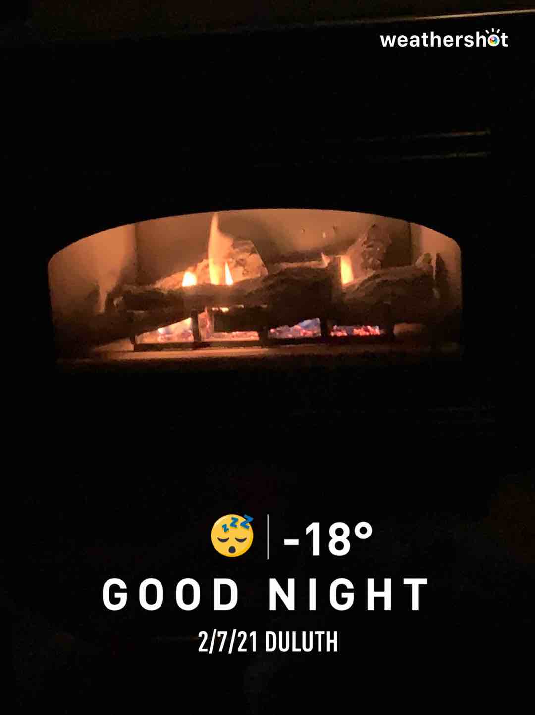 Clear night weather in Duluth, -17°F — February 7, 2021 (community photo)