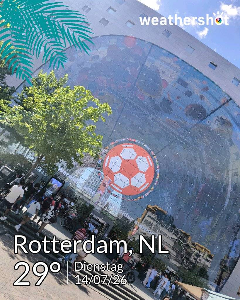 Sunny weather in Rotterdam, 29°C — July 14, 2026 (community photo)