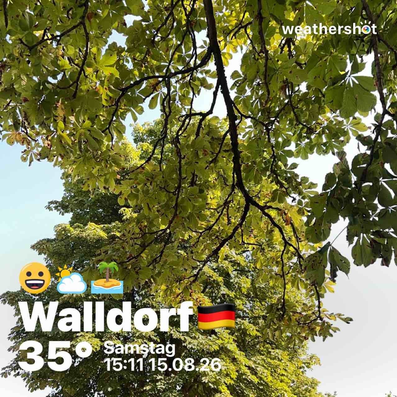 Partly cloudy weather in Walldorf, 35°C — August 15, 2026 (community photo)