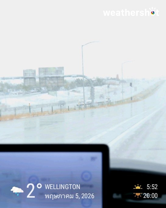 Rainy night weather in Wellington, 36°F — May 5, 2026 (community photo)