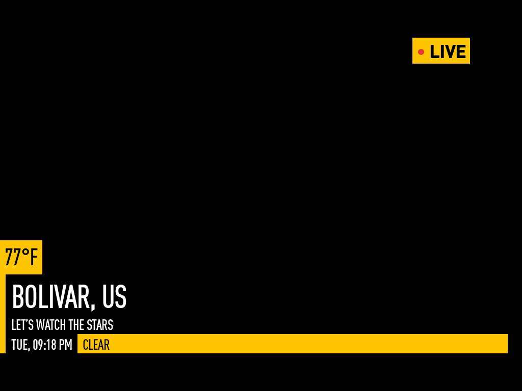 Clear night weather in Bolivar, 77°F — August 8, 2023 (community photo)