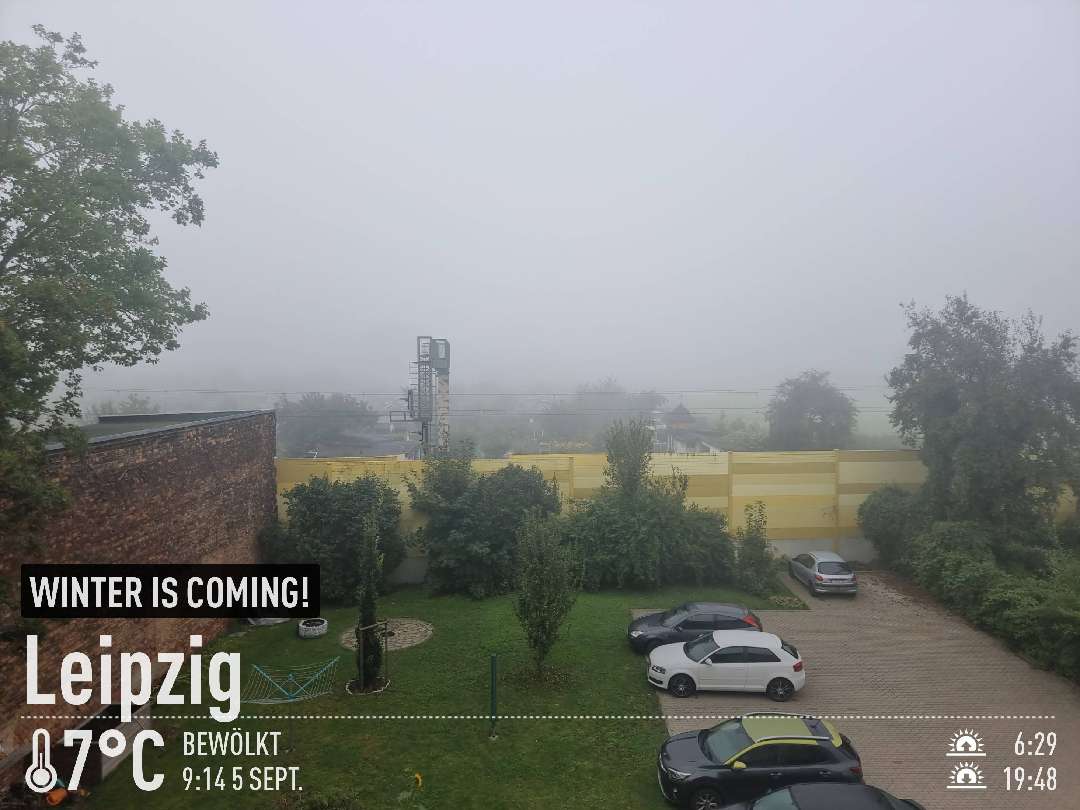 Cloudy weather in Leipzig, 12°C — September 5, 2021 (community photo)