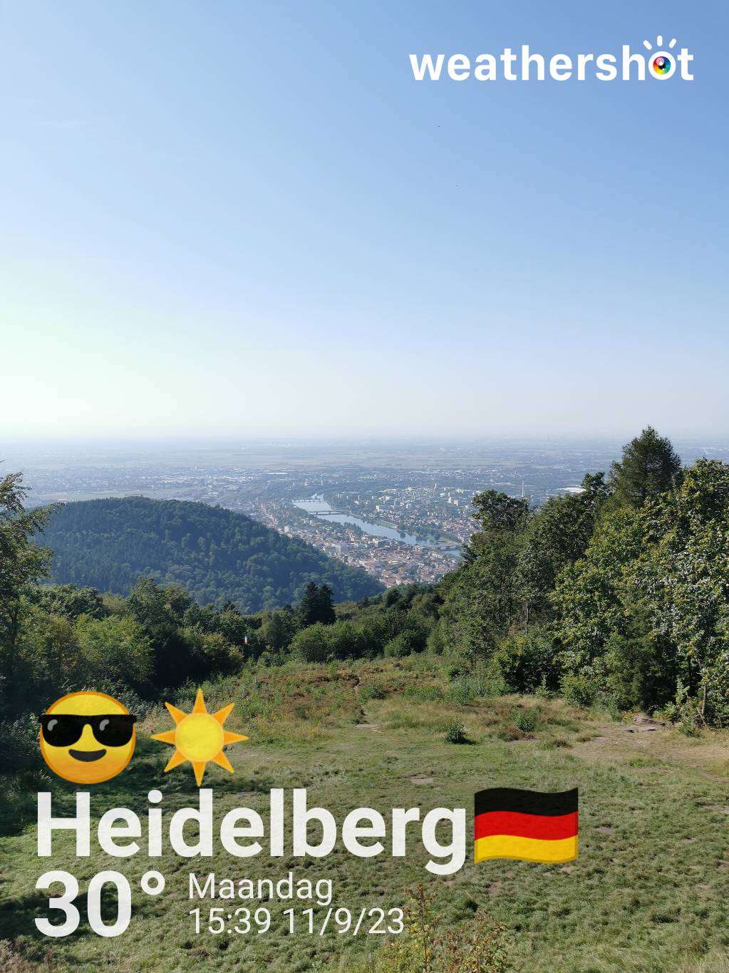 Sunny weather in Heidelberg, 30°C — September 11, 2023 (community photo)