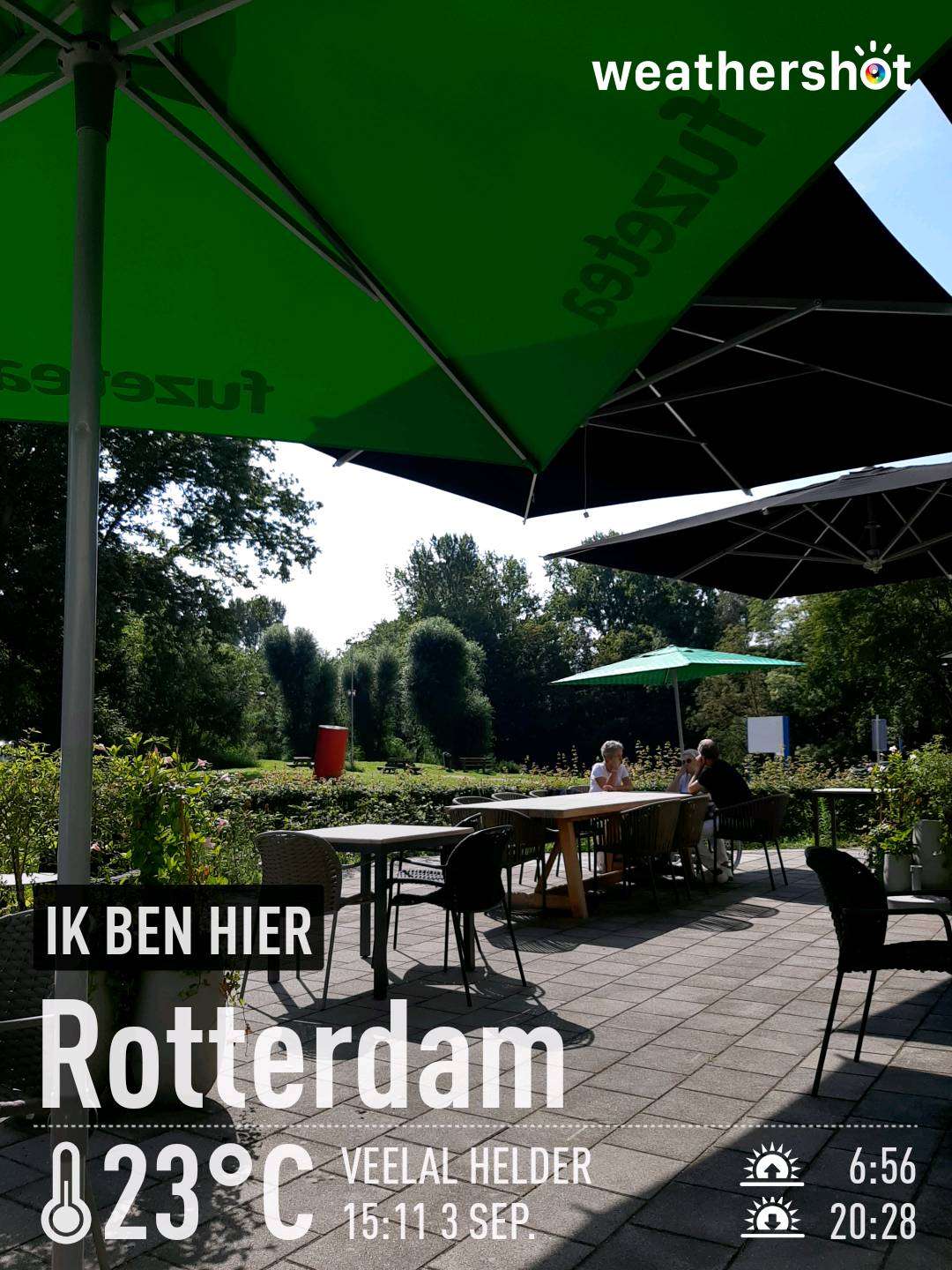 Clear weather in Rotterdam, 23°C — September 3, 2023 (community photo)
