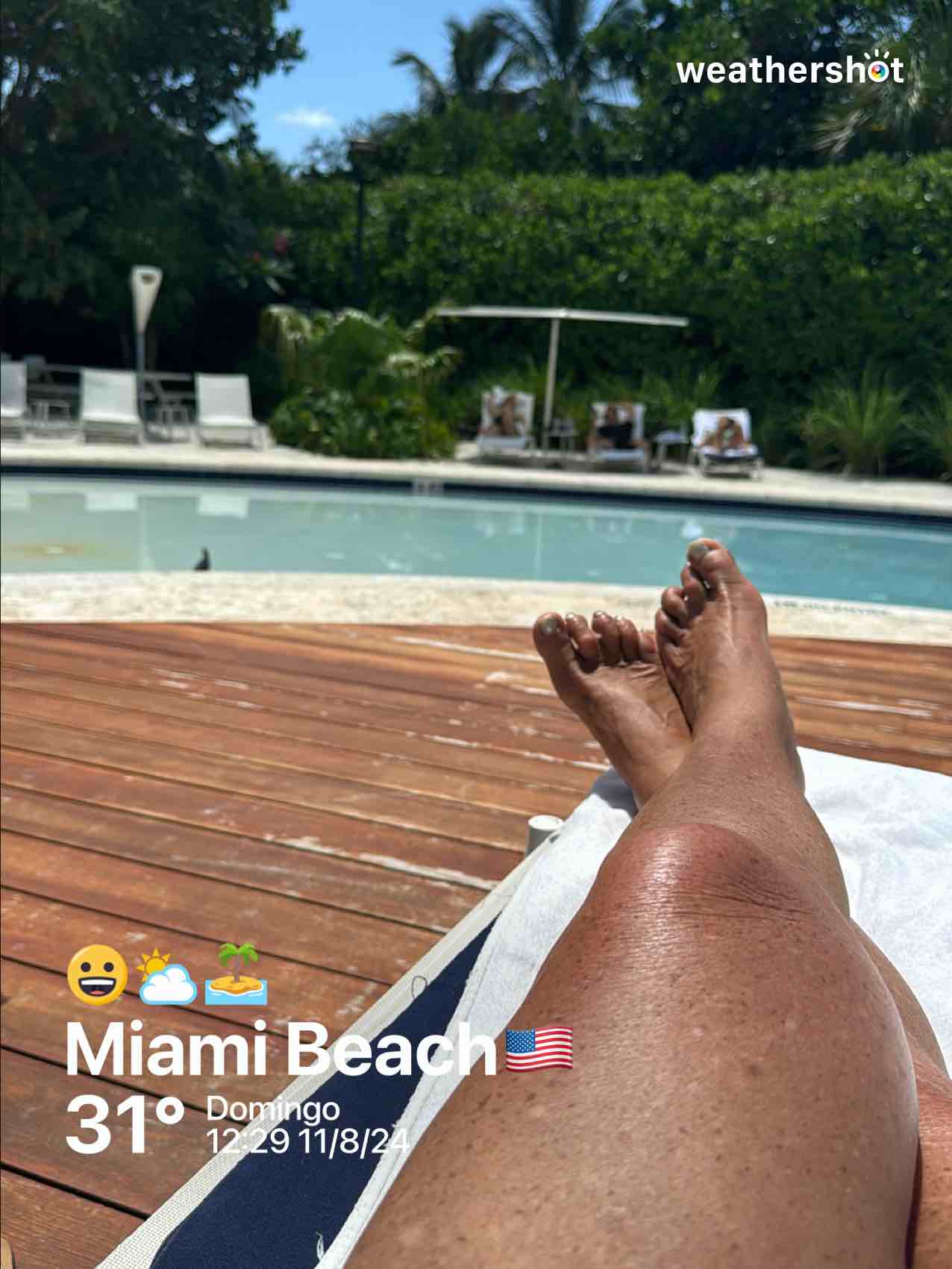 Partly cloudy weather in Miami Beach, 88°F — August 11, 2024 (community photo)
