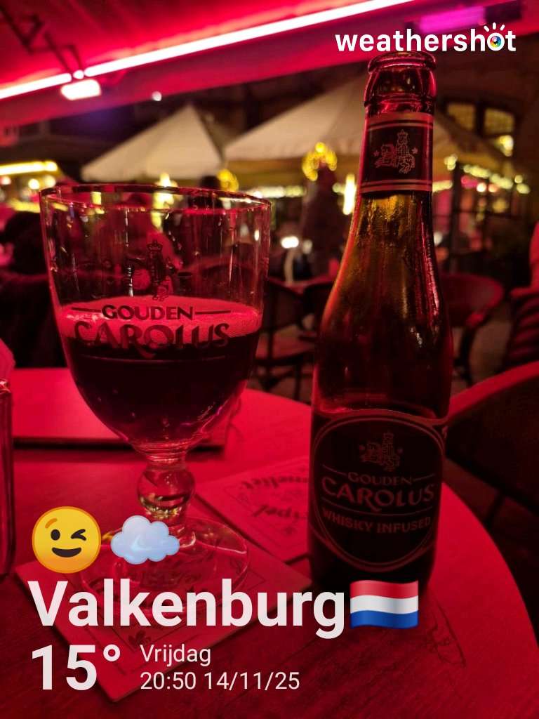 Cloudy night weather in Valkenburg, 15°C — November 14, 2025 (community photo)