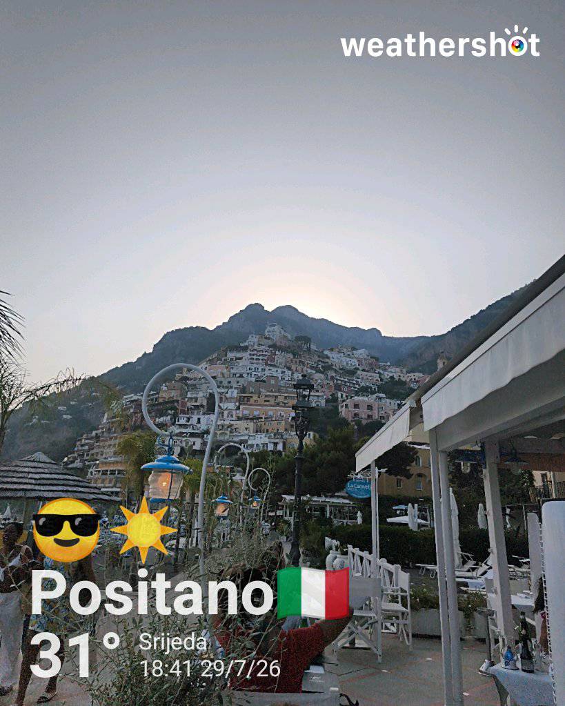 Sunny weather near Amalfi, 31°C — July 29, 2026 (community photo)