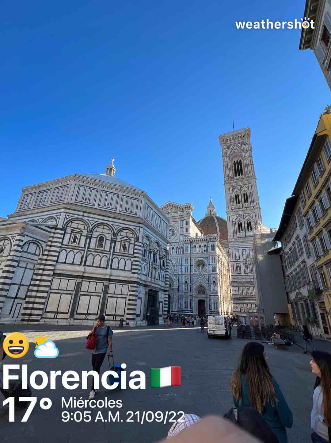 Partly cloudy weather in Firenze, 17°C — September 21, 2022 (community photo)
