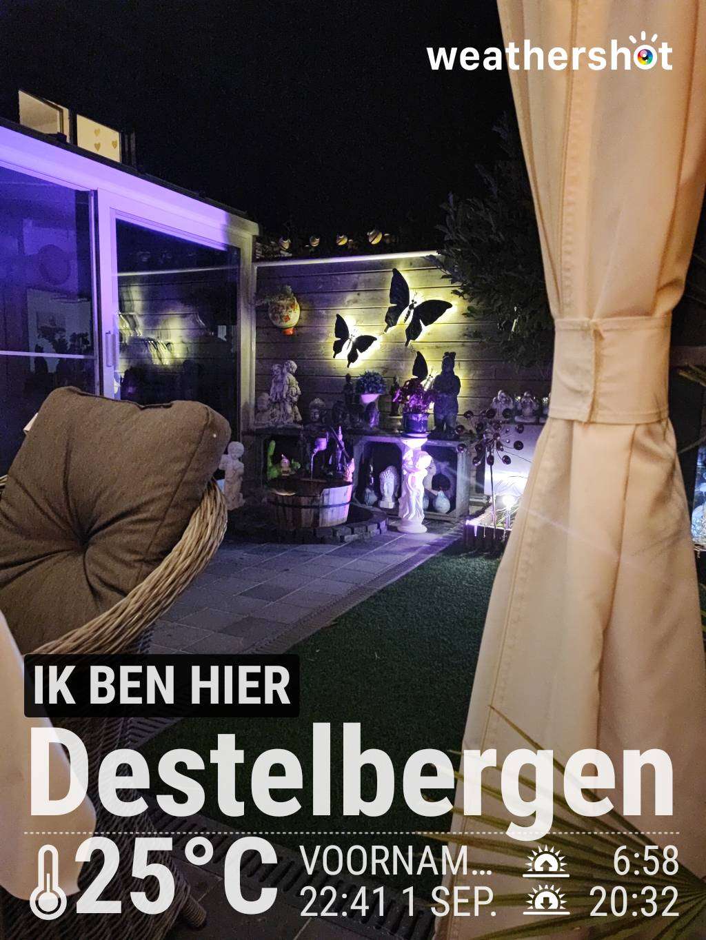 Clear night weather in Destelbergen, 25°C — September 1, 2024 (community photo)