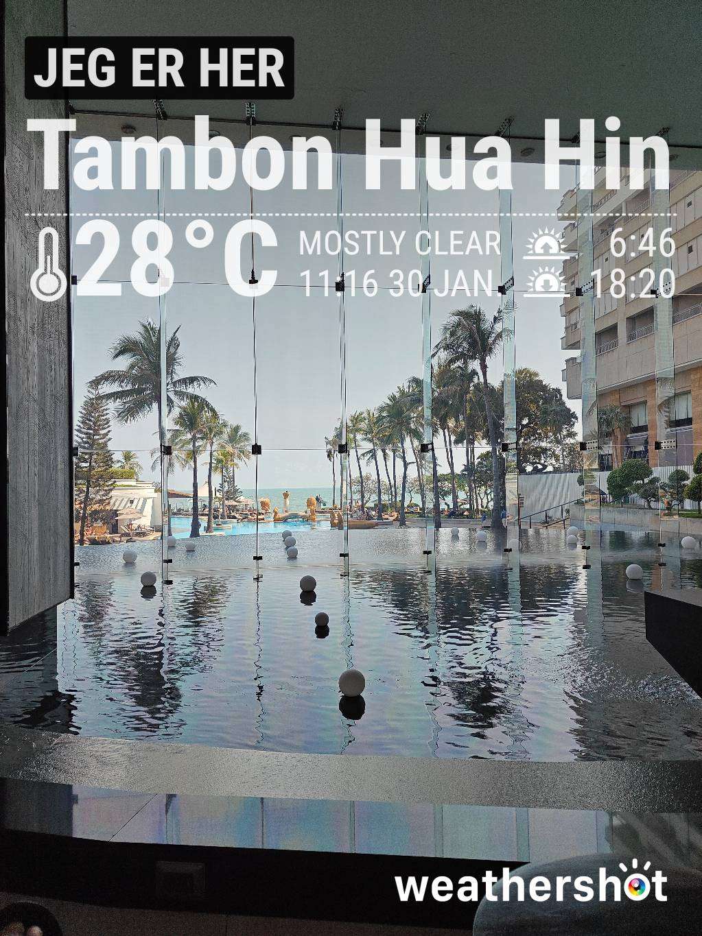 Clear weather in Tambon Hua Hin, 28°C — January 30, 2025 (community photo)