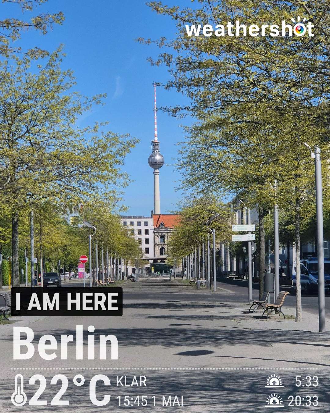 Clear night weather near Berlin, 22°C — May 1, 2026 (community photo)