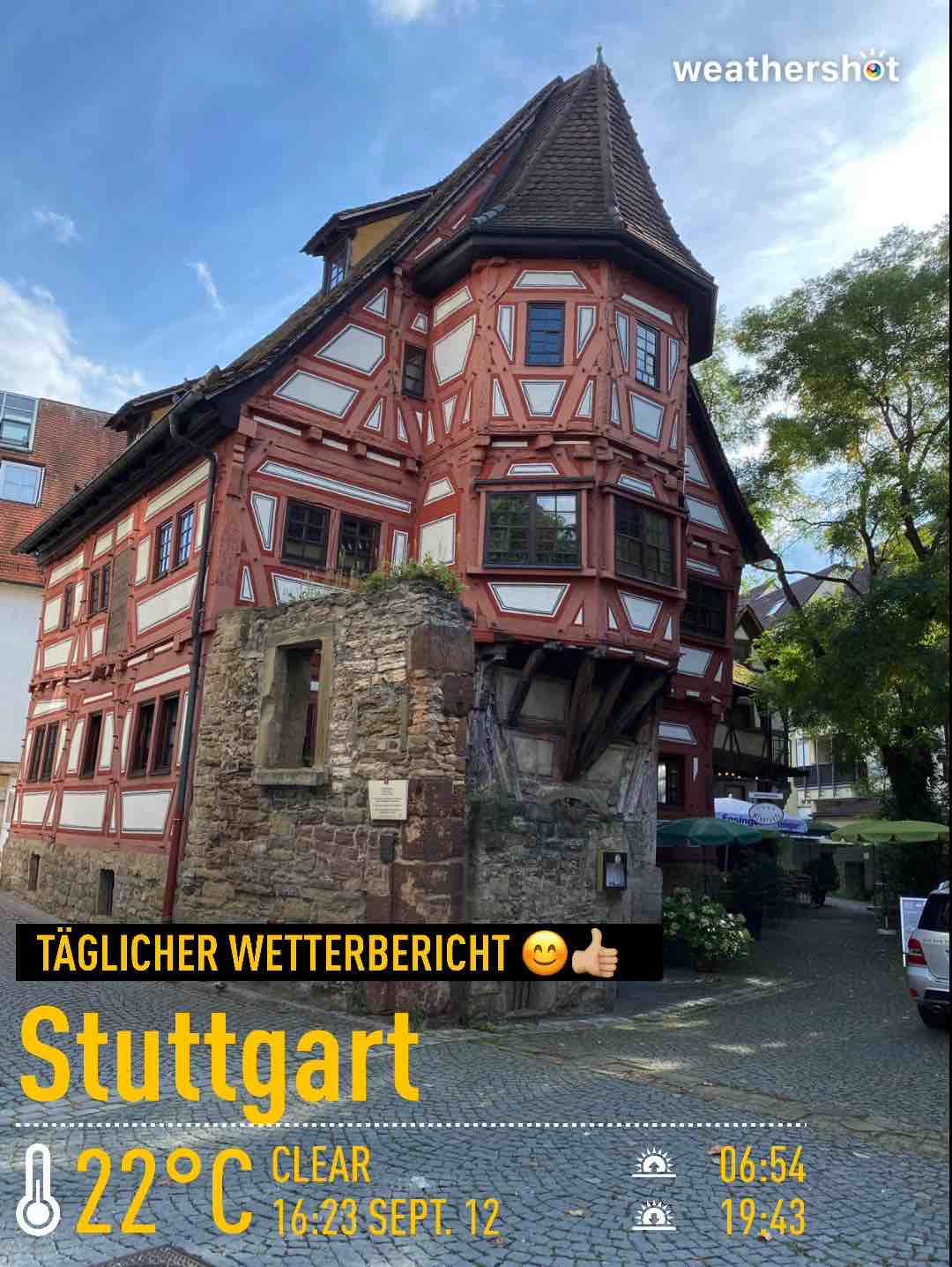 Clear weather in Stuttgart, 22°C — September 12, 2021 (community photo)