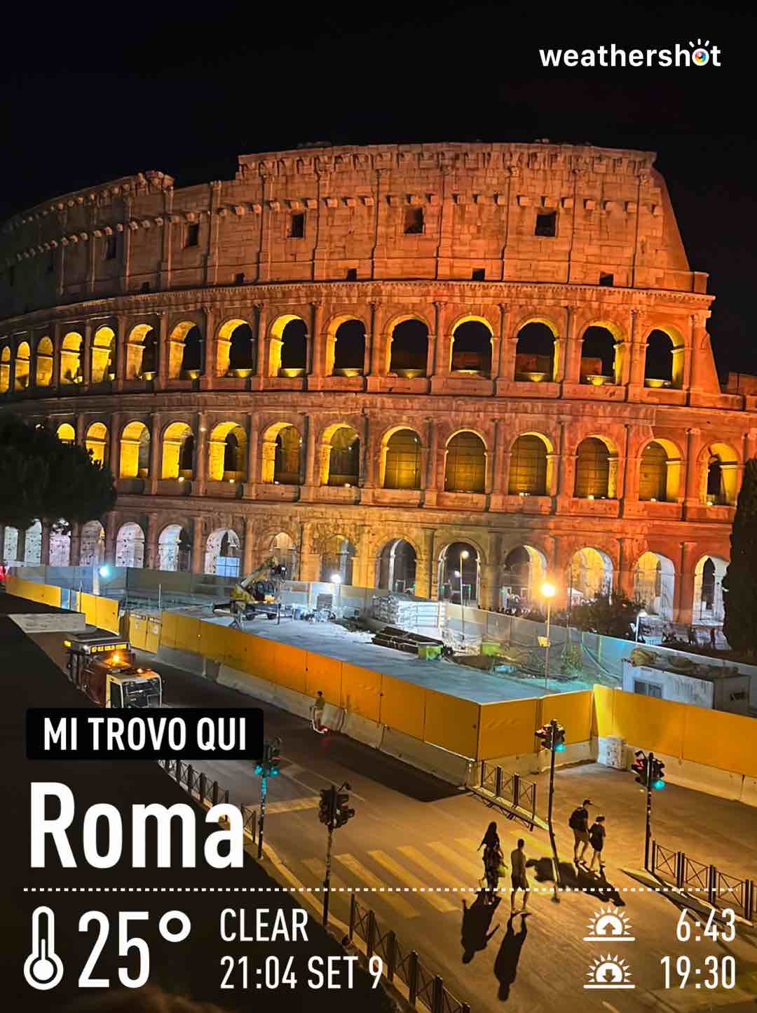 Weather in Roma, 25°C — September 9, 2023 (community photo)