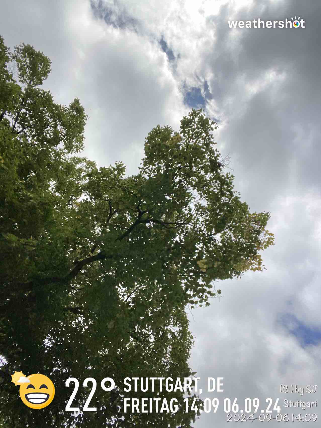 Partly cloudy weather in Stuttgart, 22°C — September 6, 2024 (community photo)