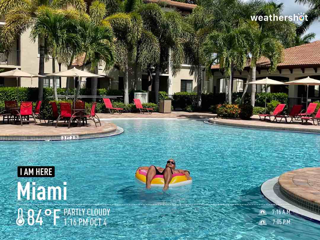 Partly cloudy weather in Miami, 84°F — October 5, 2021 (community photo)