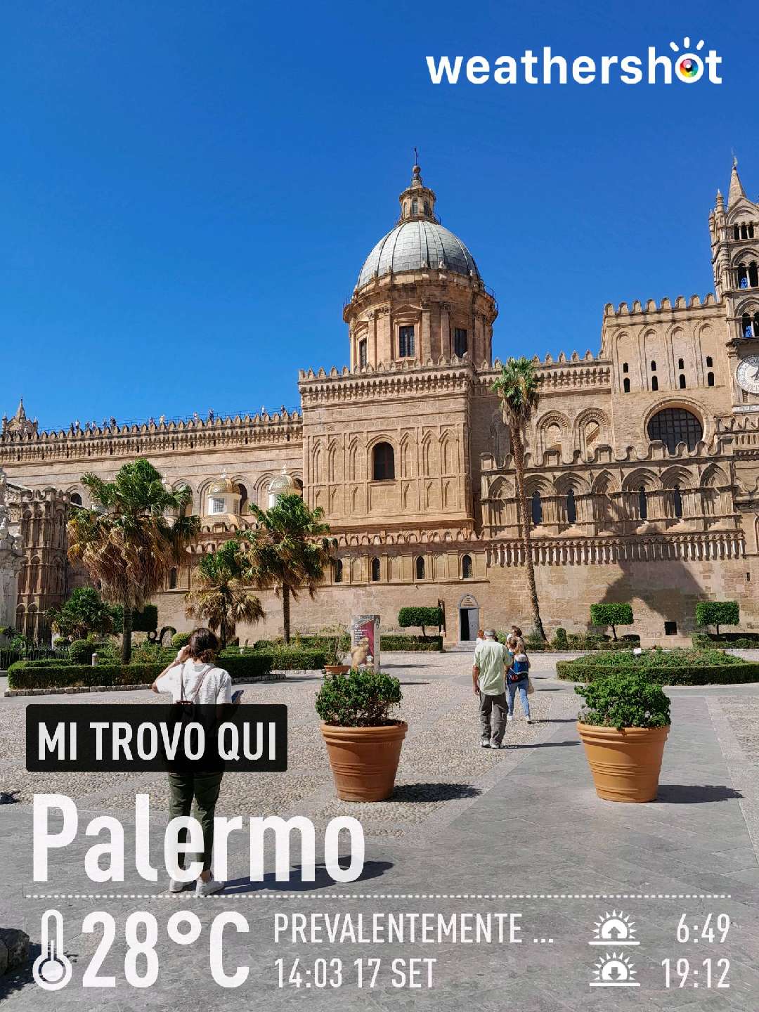 Clear weather in Palermo, 28°C — September 17, 2022 (community photo)