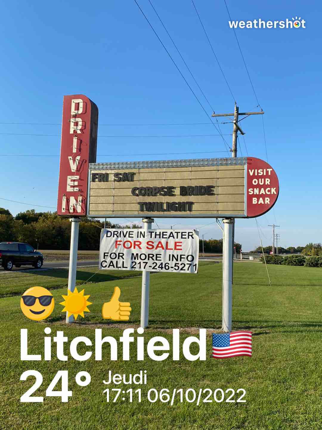 Clear weather in Litchfield, 75°F — October 6, 2022 (community photo)