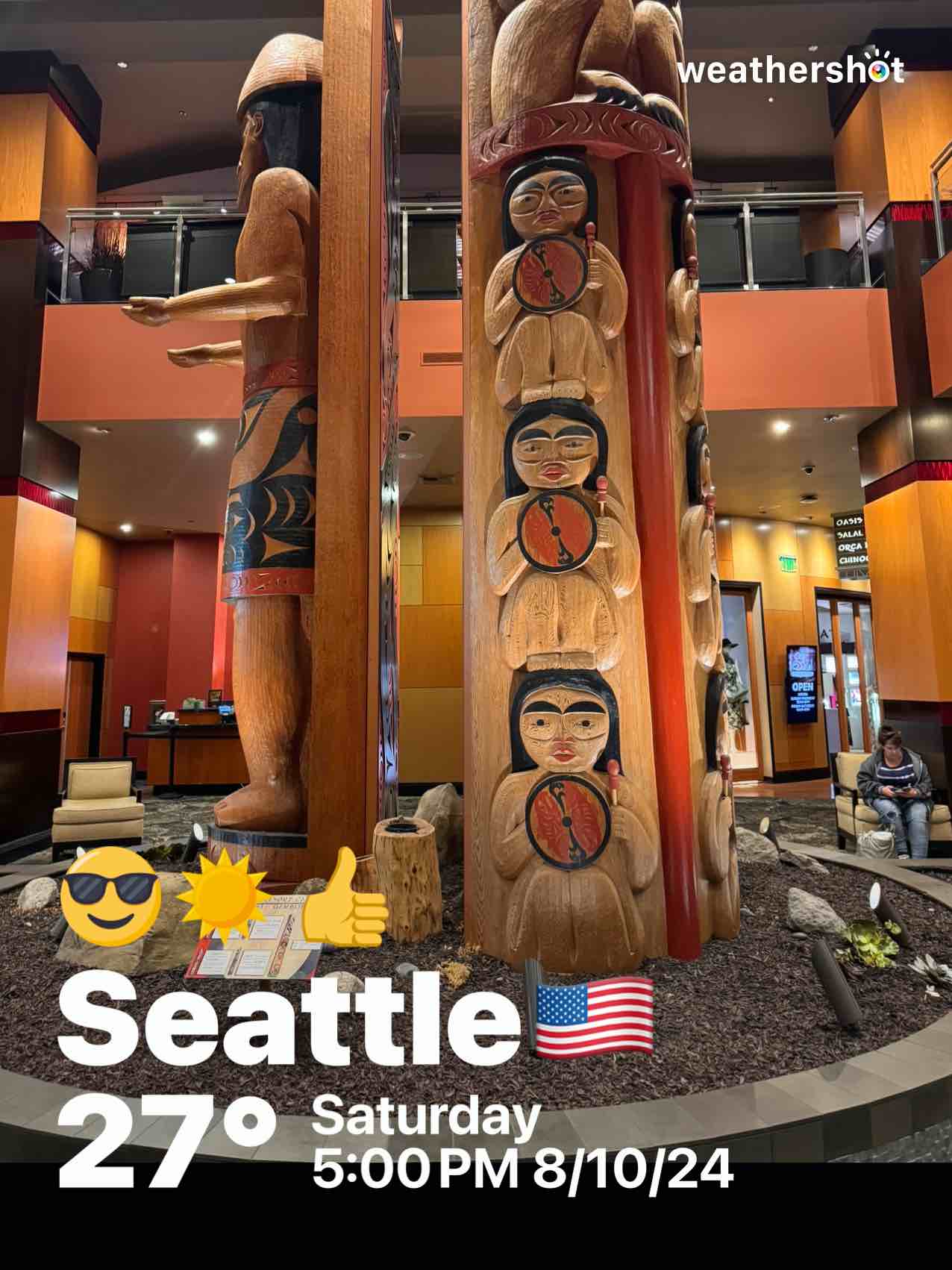 Clear weather in Seattle, 81°F — August 10, 2024 (community photo)