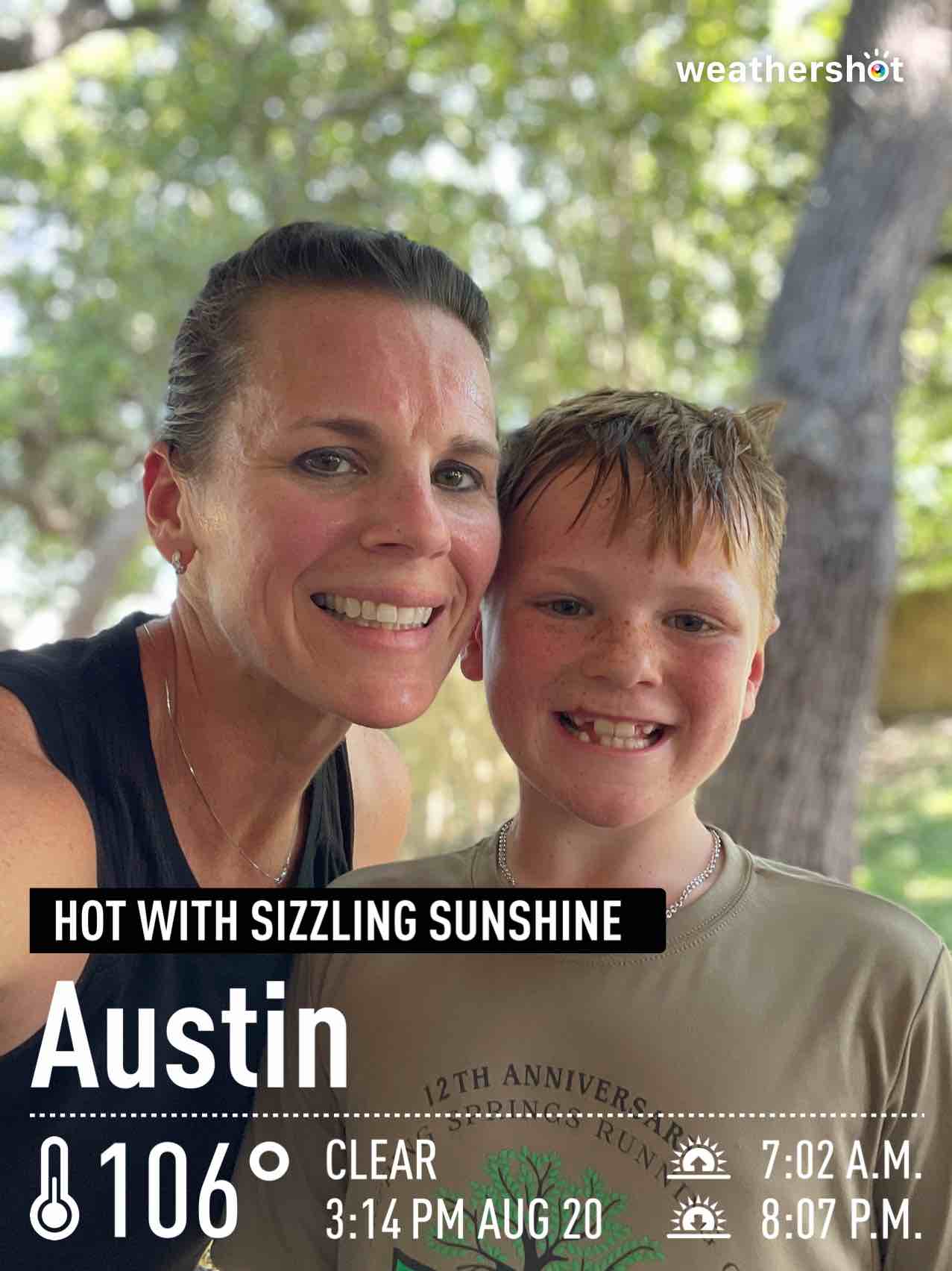 Sunny weather in Austin, 102°F — August 20, 2024 (community photo)