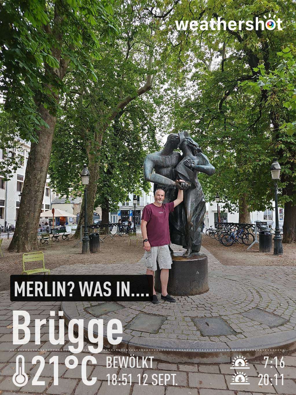 Cloudy weather in Brugge, 21°C — September 12, 2023 (community photo)