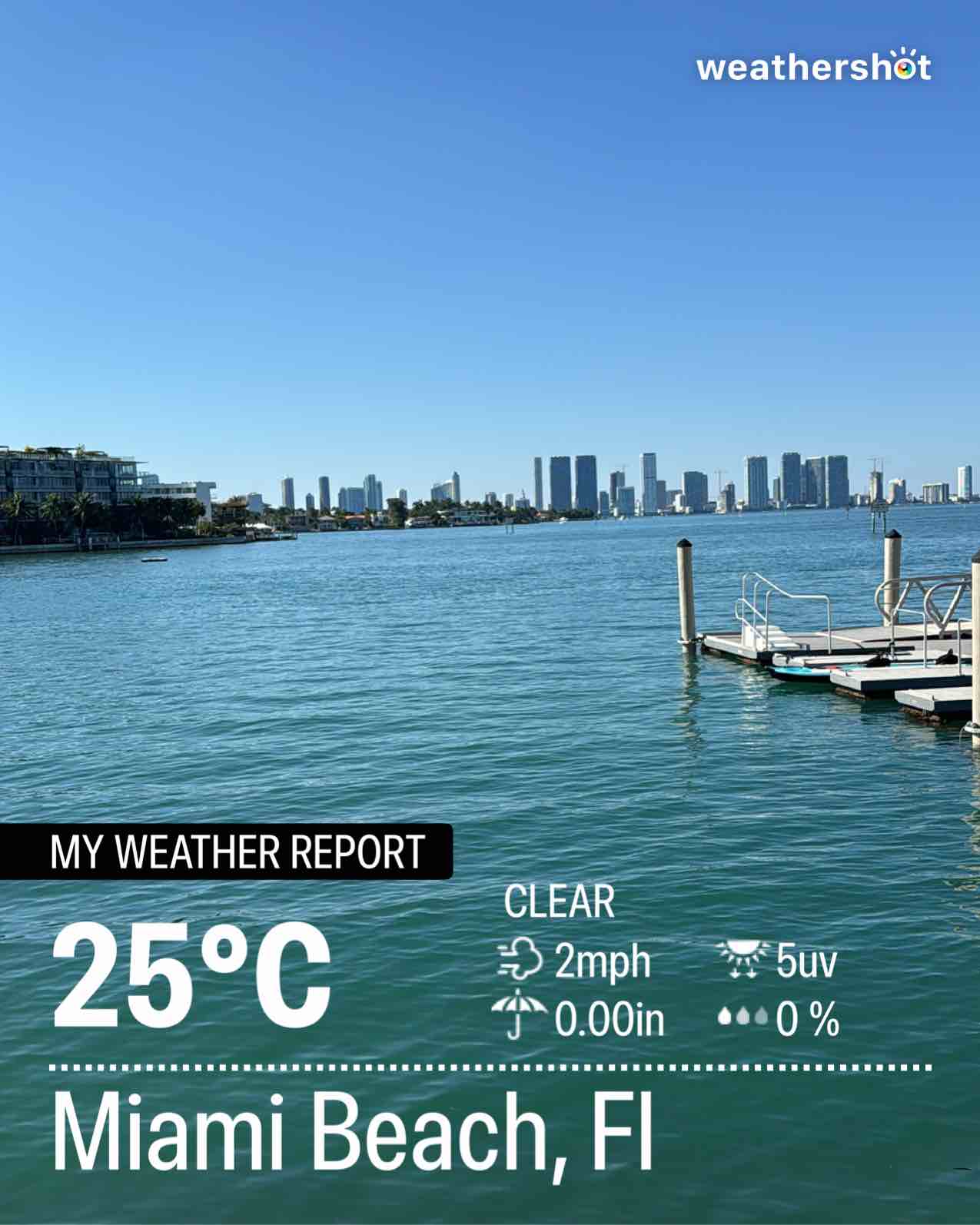 Weather in Miami Beach, 77°F — December 27, 2025 (community photo)