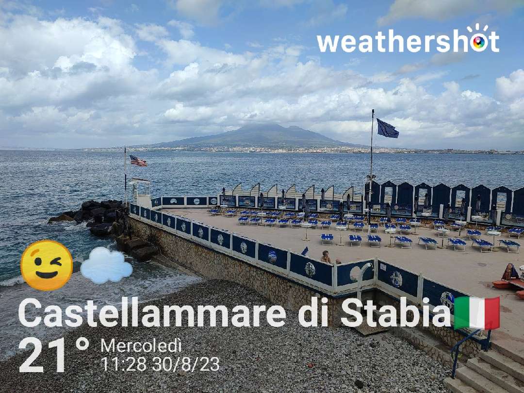 Cloudy weather in Castellammare di Stabia, 21°C — August 30, 2023 (community photo)