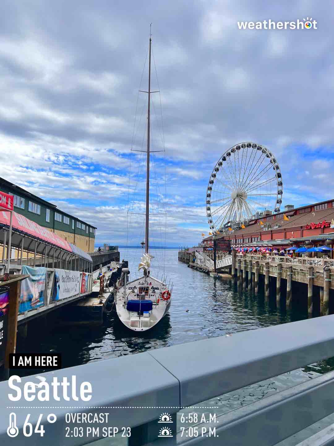 Cloudy weather in Seattle, 64°F — September 24, 2022 (community photo)