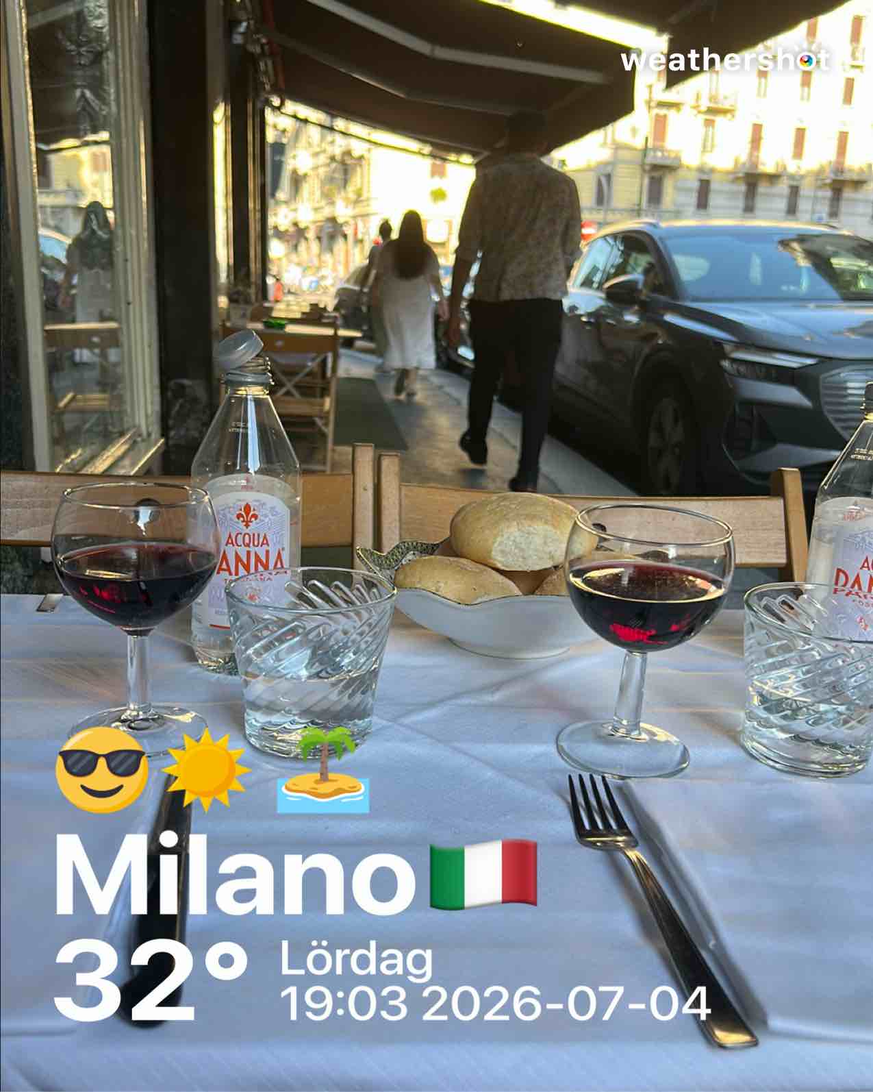 Clear weather in Milano, 32°C — July 4, 2026 (community photo)