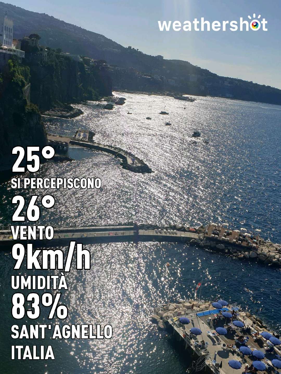 Sunny weather in Sorrento, 25°C — September 19, 2021 (community photo)