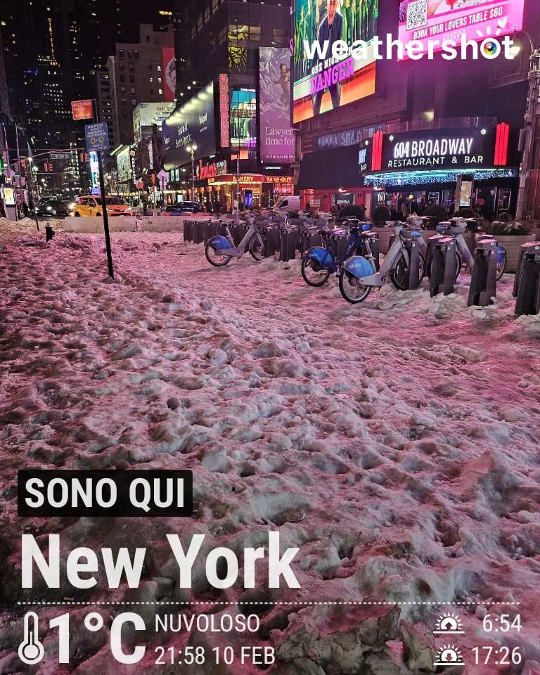Cloudy night weather near New York, 34°F — February 10, 2026 (community photo)