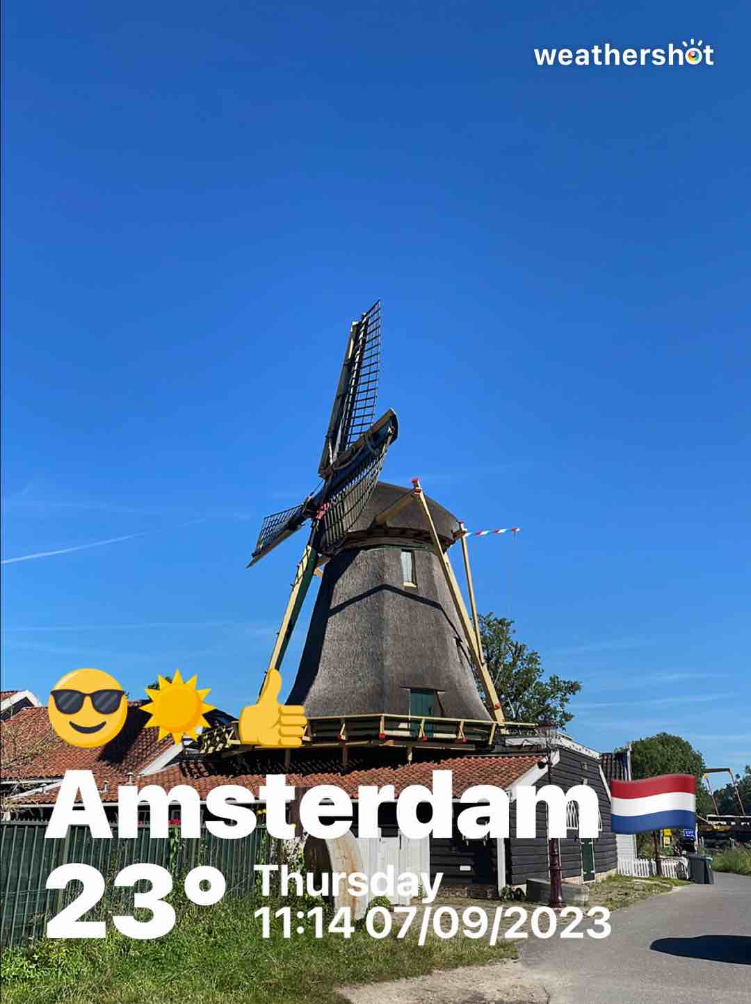 Clear weather in Amsterdam, 23°C — September 7, 2023 (community photo)