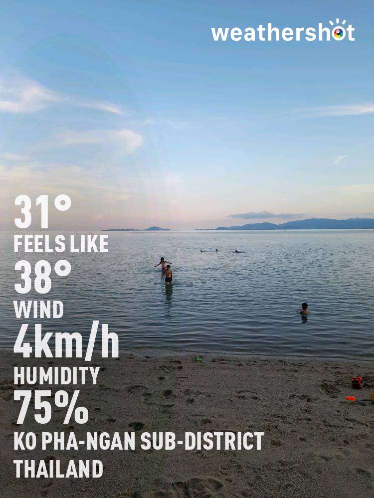 Sunny weather in Ko Pha-ngan Sub-district, 31°C — March 30, 2022 (community photo)