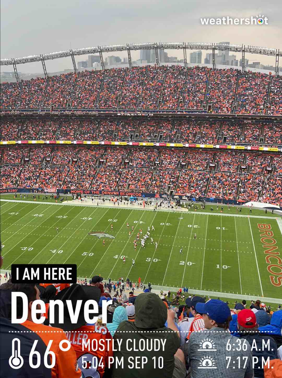 Weather in Denver, 66°F — September 10, 2023 (community photo)