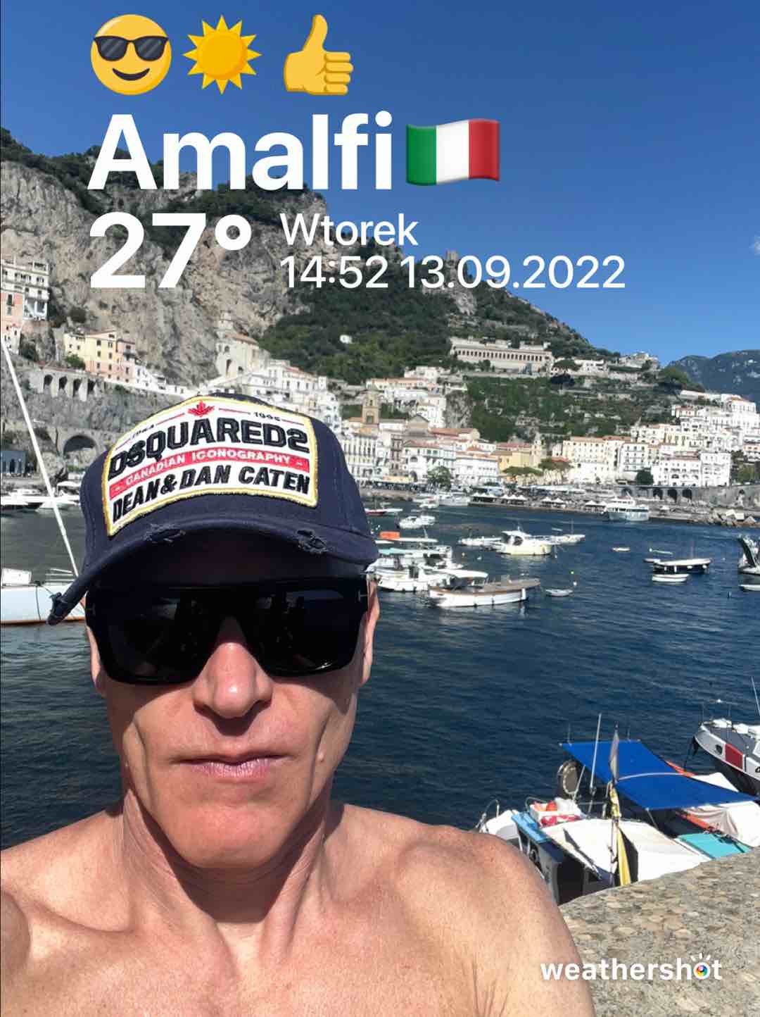 Clear weather in Amalfi, 27°C — September 13, 2022 (community photo)