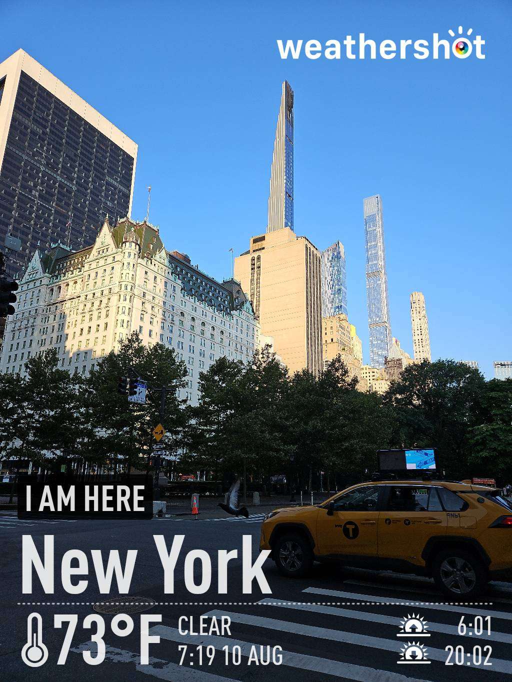 Sunny weather near New York, 73°F — August 10, 2024 (community photo)