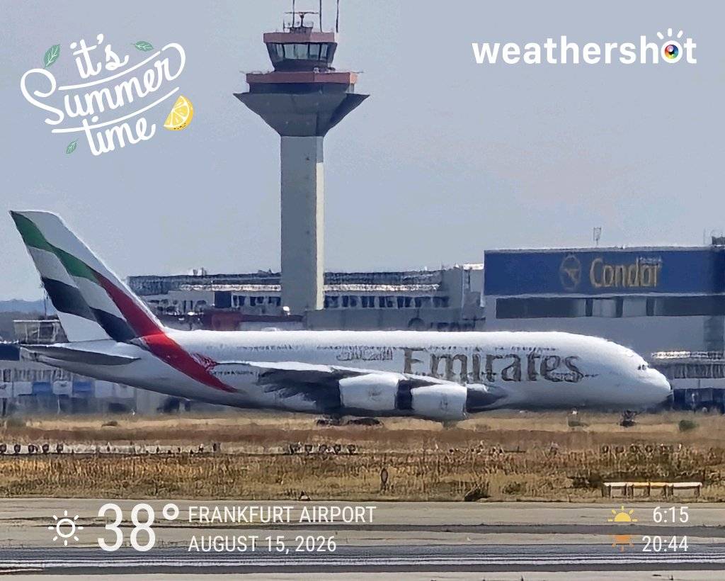 Clear weather in Frankfurt am Main, 35°C — August 16, 2026 (community photo)